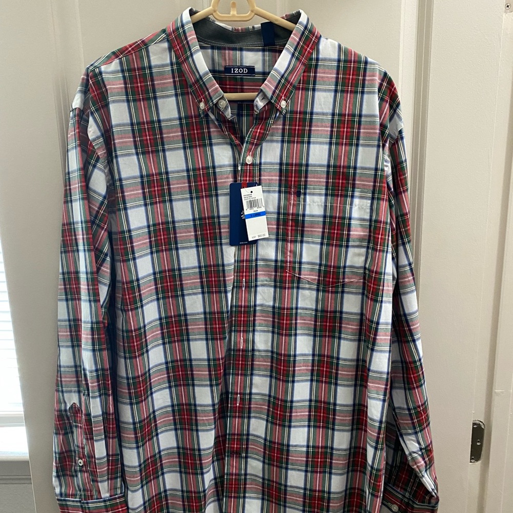 Izod button down plaid shirt